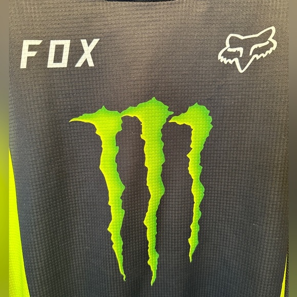 Fox Racing 180 Monster Energy Jersey Men’s XL Black Green Motocross - Picture 2 of 9